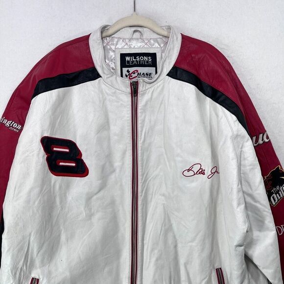 Nascar Dale Earnhardt Jr Jacket Men 2XL White Wilsons Leather Chase Authentics 8 - Picture 4 of 16